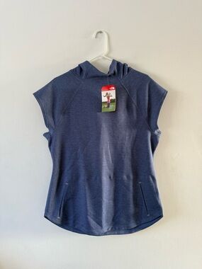 The North Face NWT Navy Short Cut Short-Sleeve Hooded Athletic Shirt Large